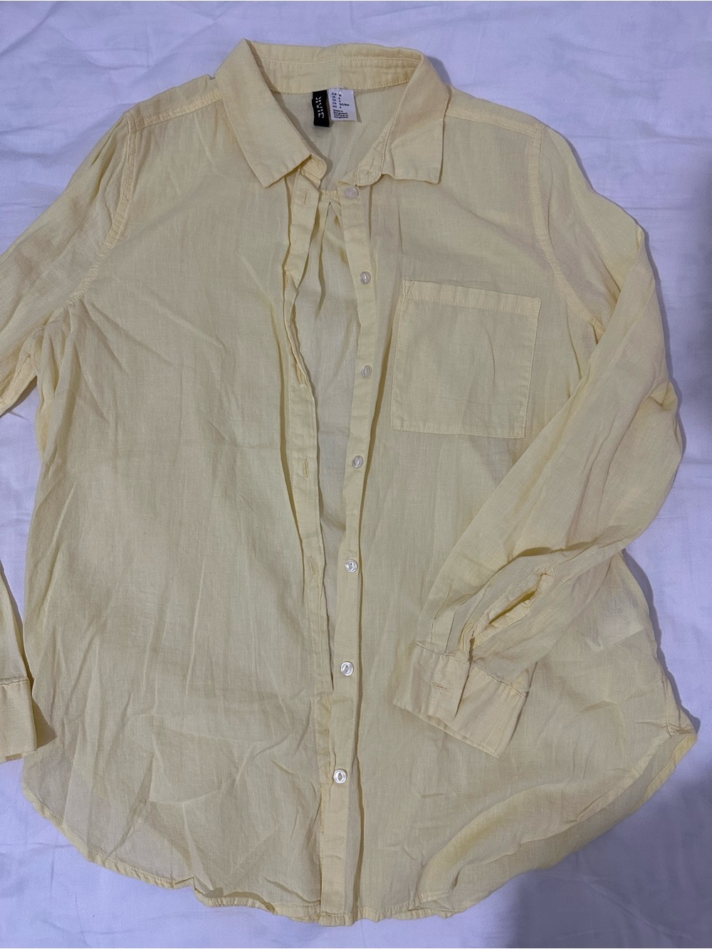 Light Yellow Linen Button-Down Shirt - H&M